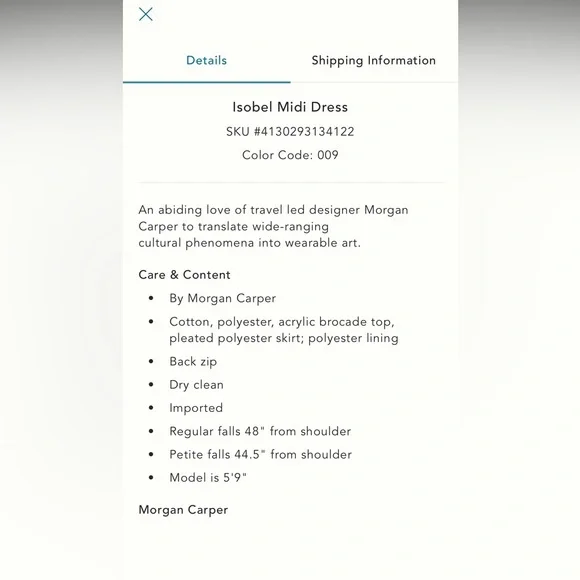 Anthropologie Nomad Morgan Carper Isobel Brocade Midi Dress Metallic Size 6 - Picture 4 of 15